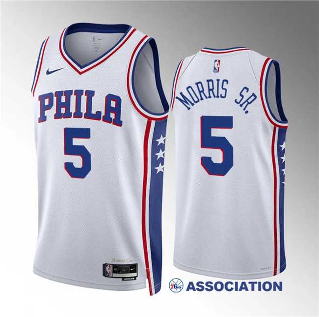 Men's Philadelphia 76ers #5 Marcus Morris Sr White Association Edition Stitched Jersey Dzhi,We sell and wholesale Men's Philadelphia 76ers #5 Marcus Morris Sr White Association Edition Stitched Jersey Dzhi on line form chian!